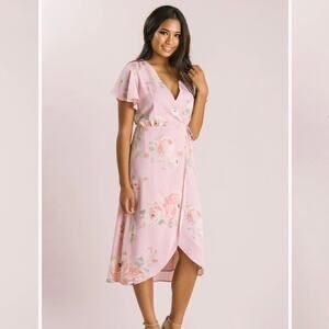 Morning Lavender “Kenley Floral Wrap Midi Dress, Size XS